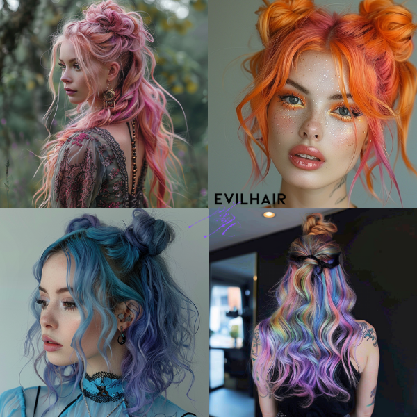 4 Pastel & Intense Multicolor Hair Trends of 2024
